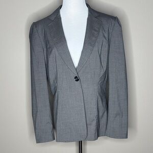 Tahari Arthur S. Levine womens gray blazer suit jacket size 12.